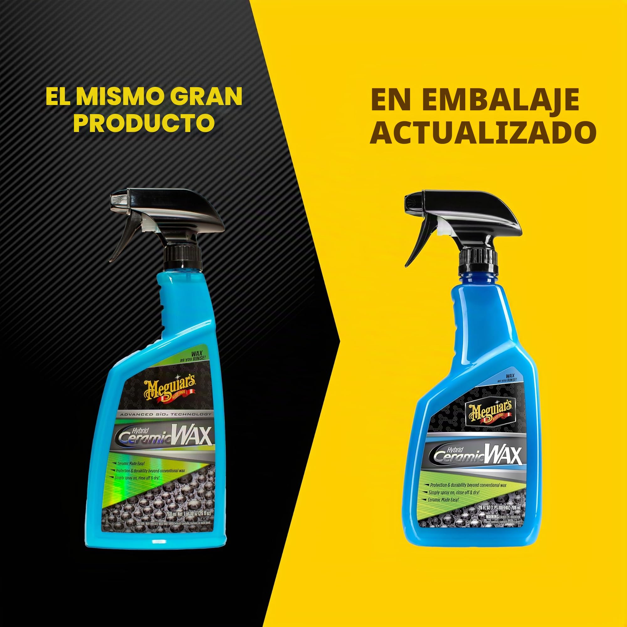 Meguiar's G190526 Hybrid Ceramic Wax - Cera Híbrida Cerámica en Spray, 768 ml.