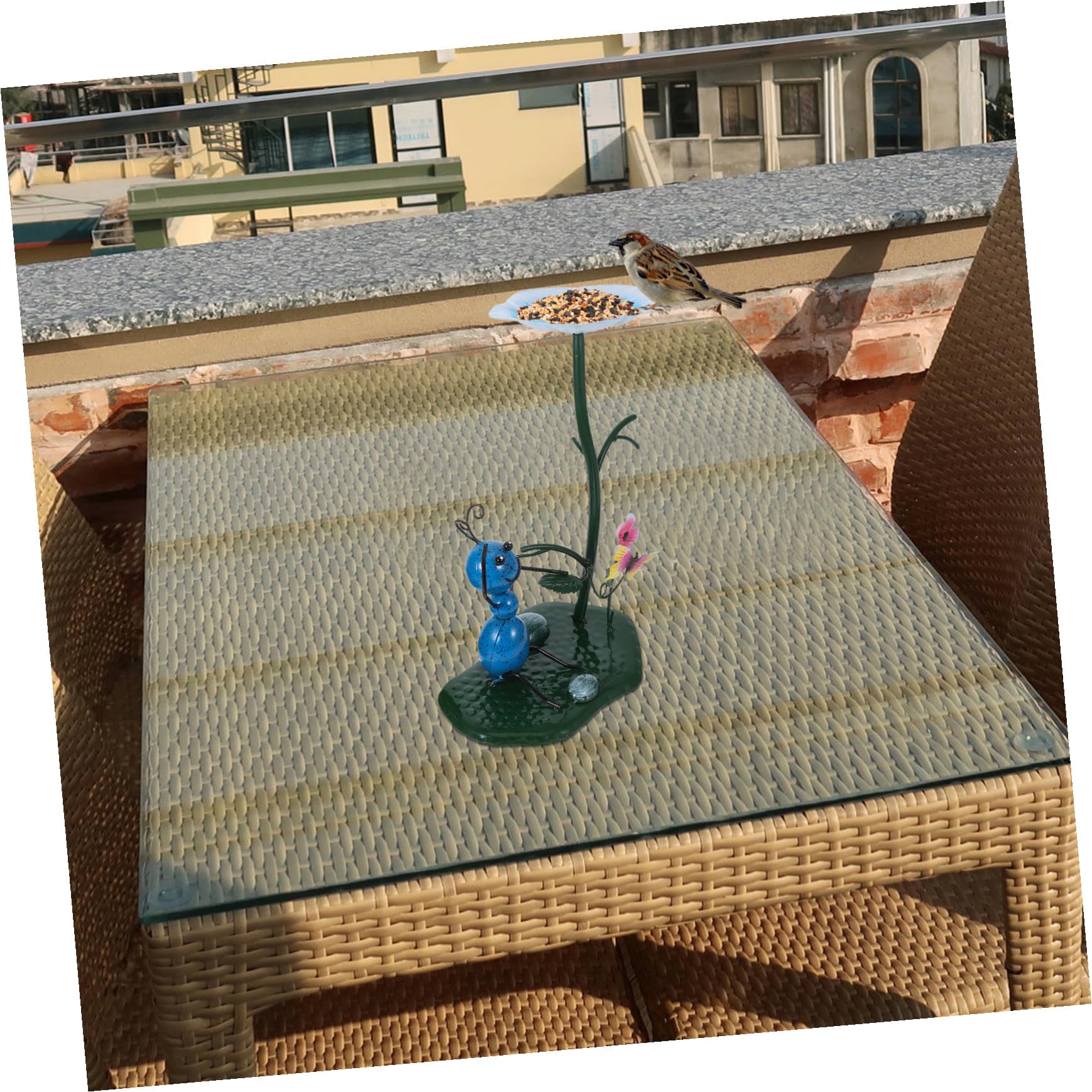 Toddmomy 2 Pezzi Mangiatoie per Uccelli in Metallo per Giardino e Balcone Statua Decorativa Resistente alle Intemperie Ornamento da Prato per Attirare Uccelli e Abbellire Spazi Esterni