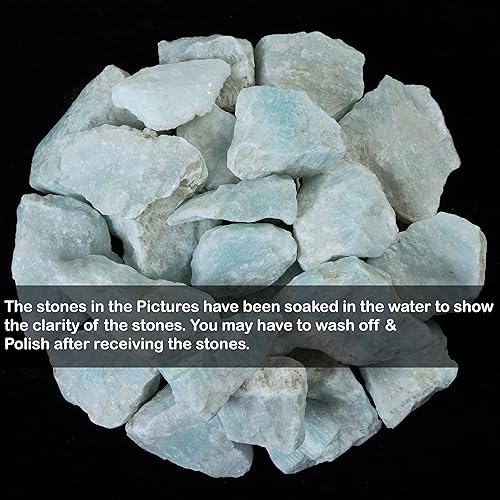 Miniatura 8 de Crocon Piedras ásperas y cristales de aragonita azul de 1/2 libra, piedras preciosas crudas a granel para pulir, pulir, minería, equilibrio