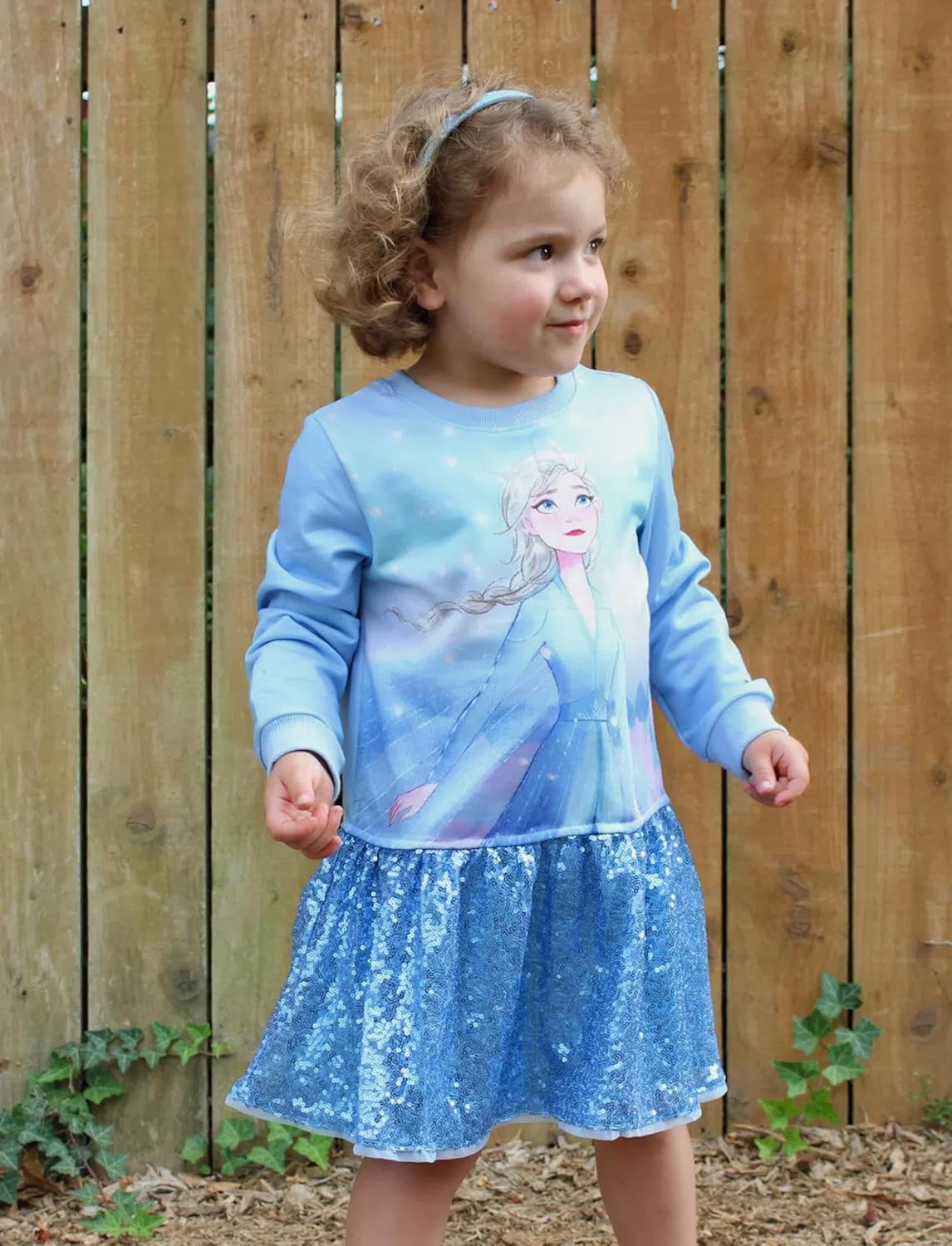 Disney Stitch Minnie Elsa Princess Sweatshirt Dress Toddler Girl Sequin Long Sleeve Pullover Clothes Fall Outfit 2-9 Years - Image 4