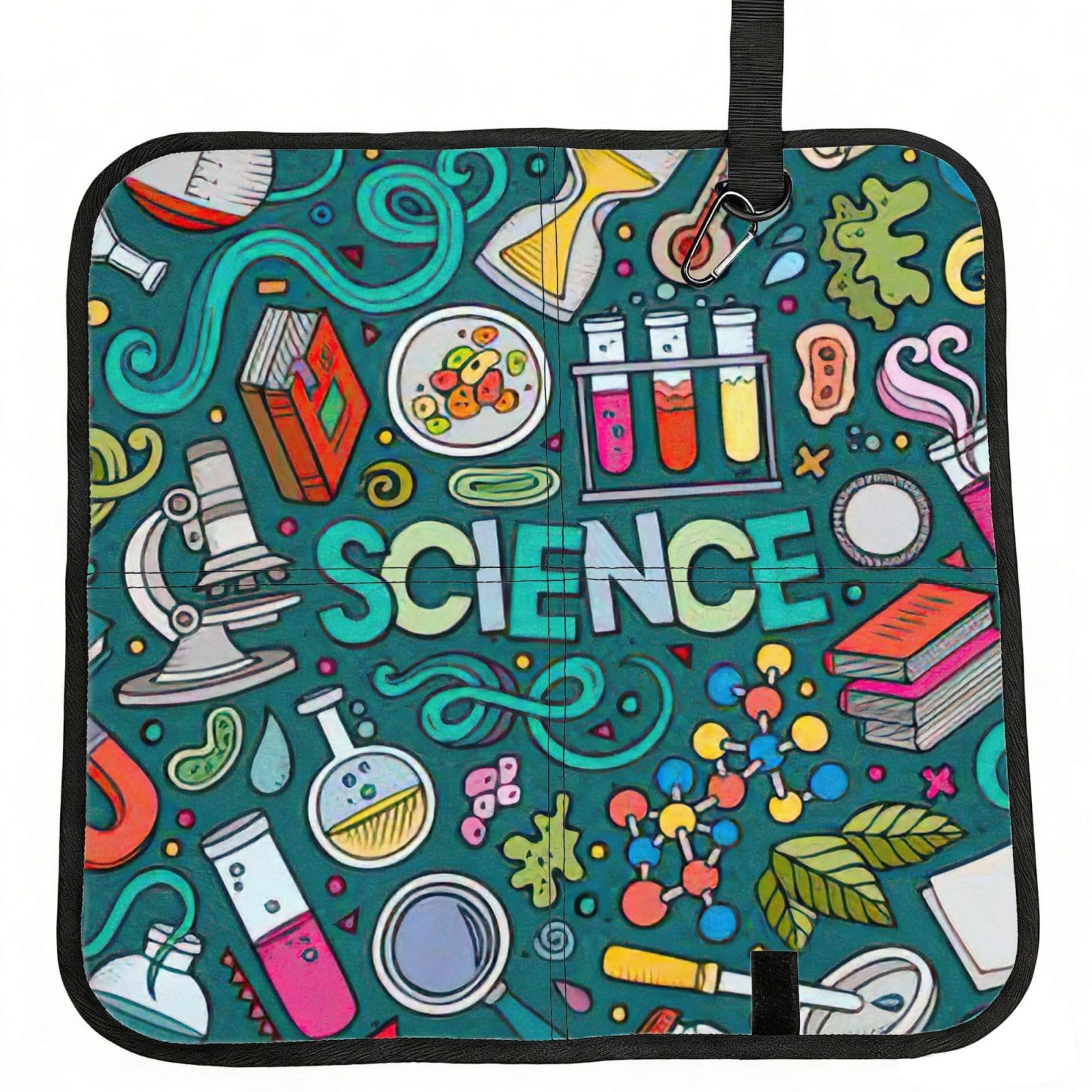 bghdfa Cartoon Science Theme Print Outdoor Sitting Mat Waterproof Oxford Cloth Seat Cushion Folding Foam Camping Seat For Picnic