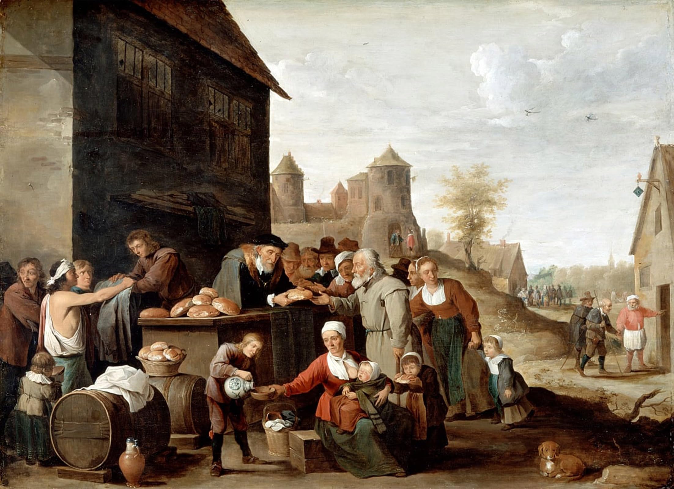 POSTERIIk Vintage Art Print Images Pictures Print the Seven Corporal Works of Mercy by David Teniers the Younger Modern Colour Posters for Office Home Decor 60x90cm