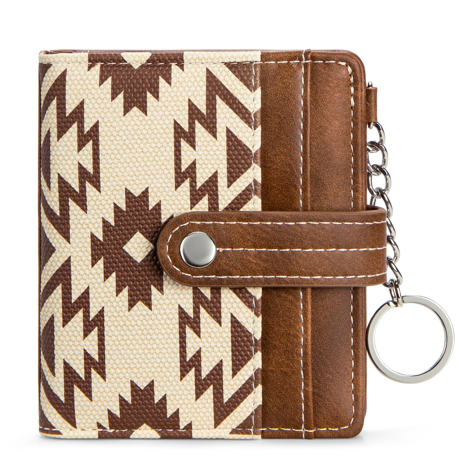 BOSTANTEN Wallet Women Small Leather Credit Card Holder RFID Bifold Wallets with Zipper Coins Pocket Brown