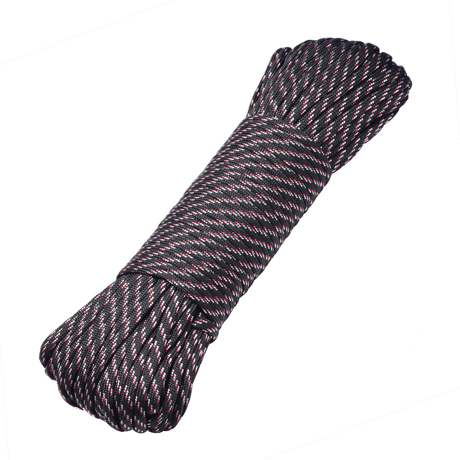 DonDon Cuerda de 30 Metros de Nylon Cuerda de Paracord Cuerda de Supervivencia para Actividades al Aire Libre, para Camping y para Manualidades 4 mm – 7 filamentos Verde Oscuro Camouflage — view 24