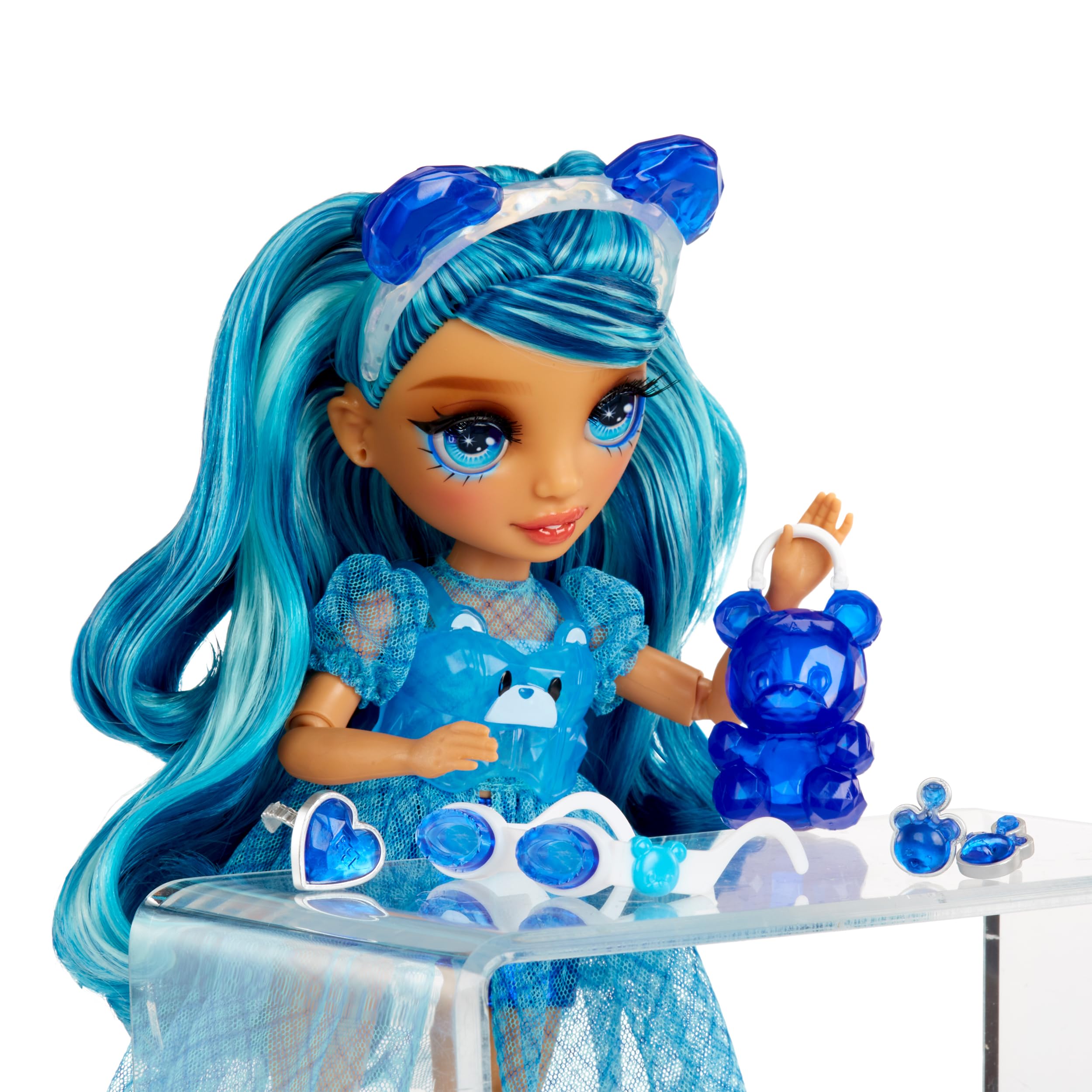 Rainbow High Creative Crystals Skyler, Blue 28 cm Fashion Doll with Crystal Accessory Make It Kit, Ring for You DIY, Crafts - Image 4
