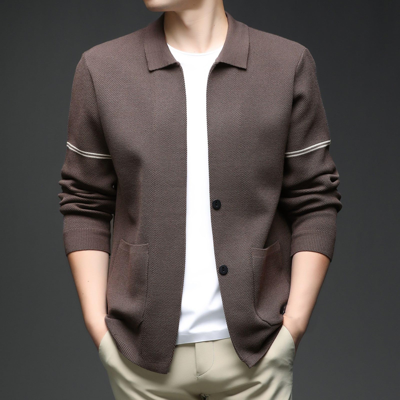 Jersey Hombre CáRdigan Chaqueta De Punto Suéter Largo Hombre Manga Larga Cárdigan Abrigo Prenda Exterior Punto Informal Tejido Cómodo Diseño Moderno Uso Diario
