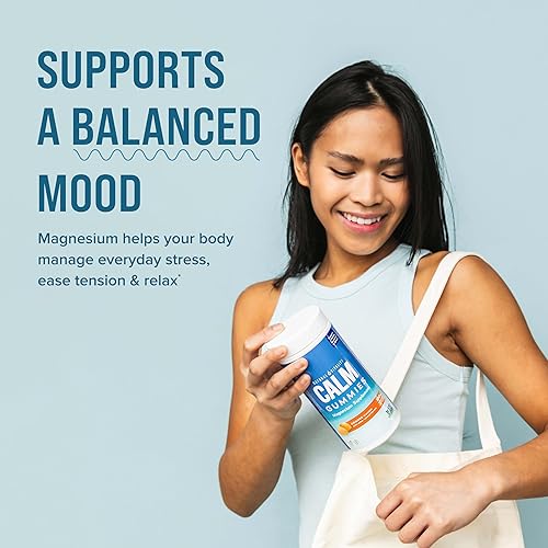 Miniatura 8 de Natural Vitality Suplemento de magnesio calma, gomitas antiestrés, veganas, sin gluten, sabor naranja, 240 gomitas