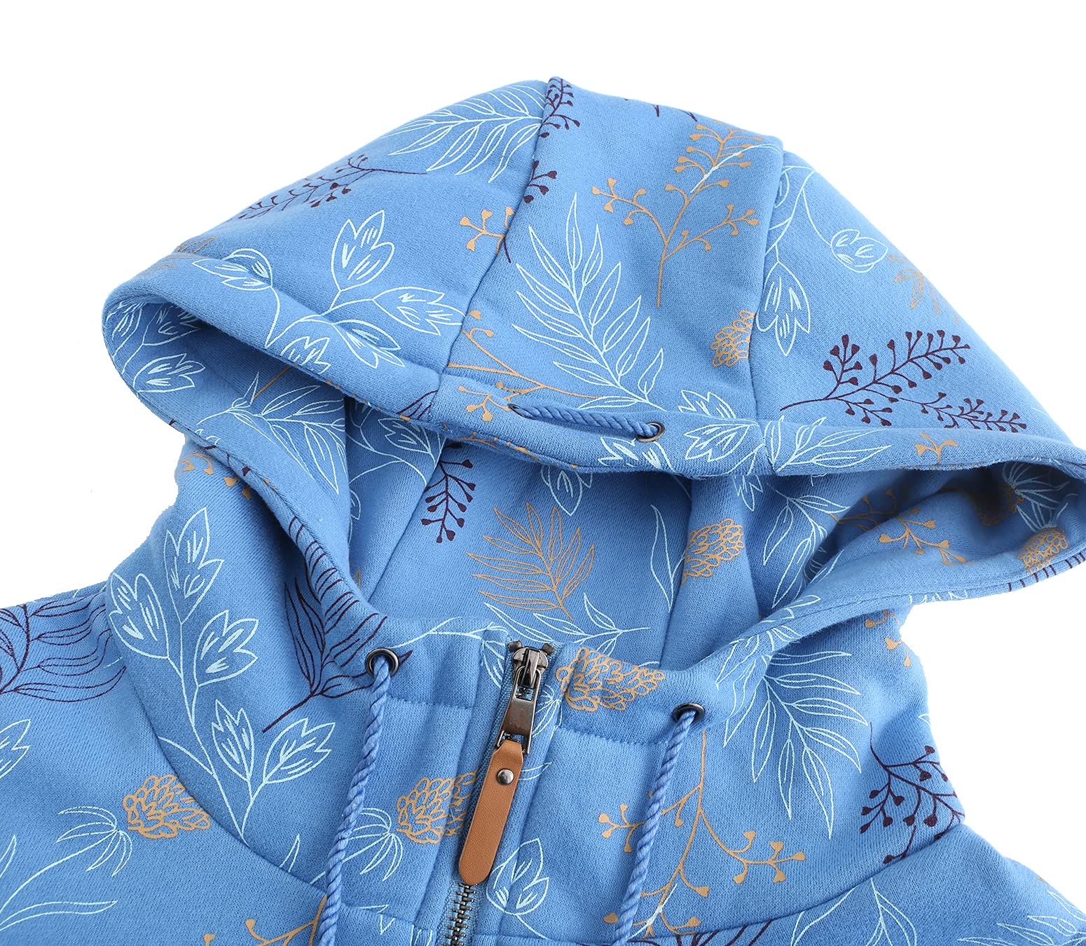 TrendiMax Sudadera Mujer con Capucha Otoño Invierno Sudaderas con Cremallera Vintage Pulóver Hoodie Estampada Chaqueta Deportivo