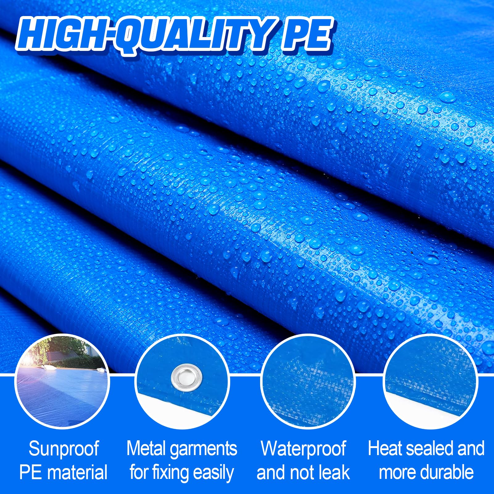 2 Pcs HeavyDuty Pool Ground Cloths 6.5ft X 9.8ft