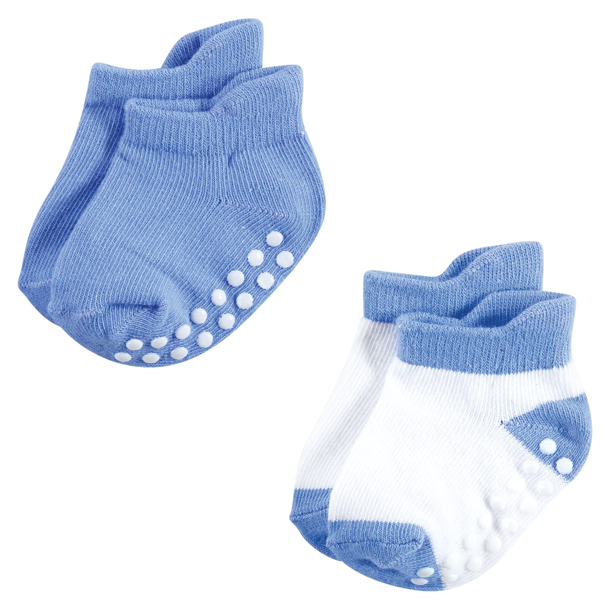 Hudson Baby Uniseks antypoślizgowe skarpety bez pokazu, niebieskie, 0-6 miesięcy
