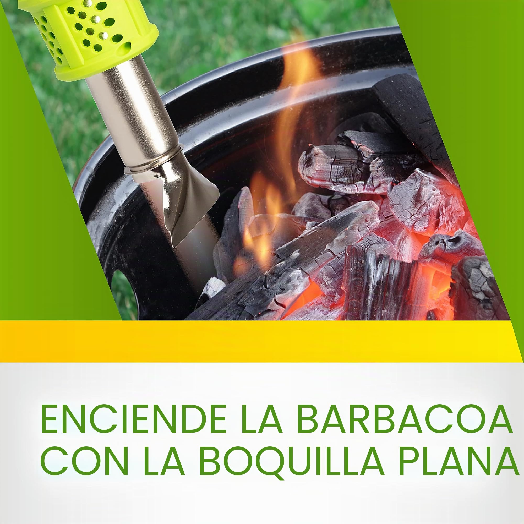 Kinzo Quemador 3 en 1 - Quemador para Hierbas, Quemador para Pintura y Encendido para Barbacoa - 2000 Vatios
