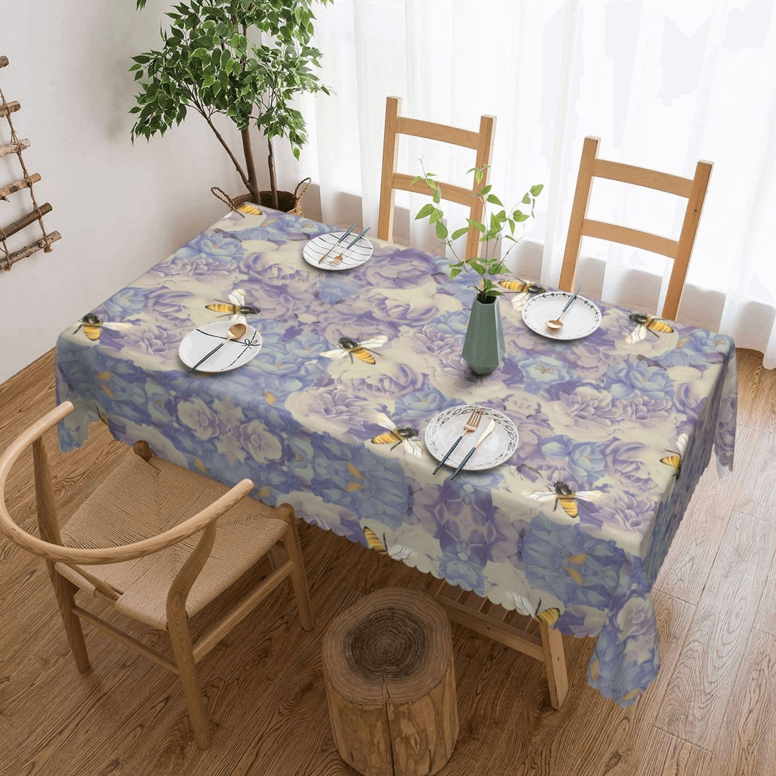 MROWYC Bee flying Printed tablecloths are suitable for hotels, picnics, and parties, and can effectively protect the tabletop
