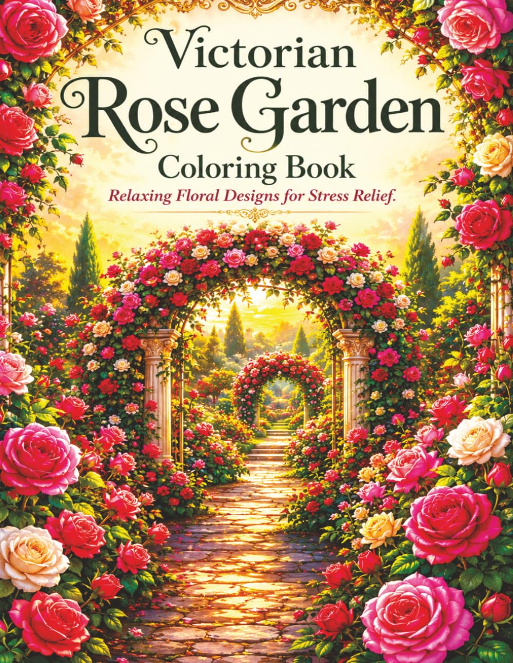 Victorian Rose Garden Coloring Book: Relaxing Floral Designs for Stress Relief and Mindfulness