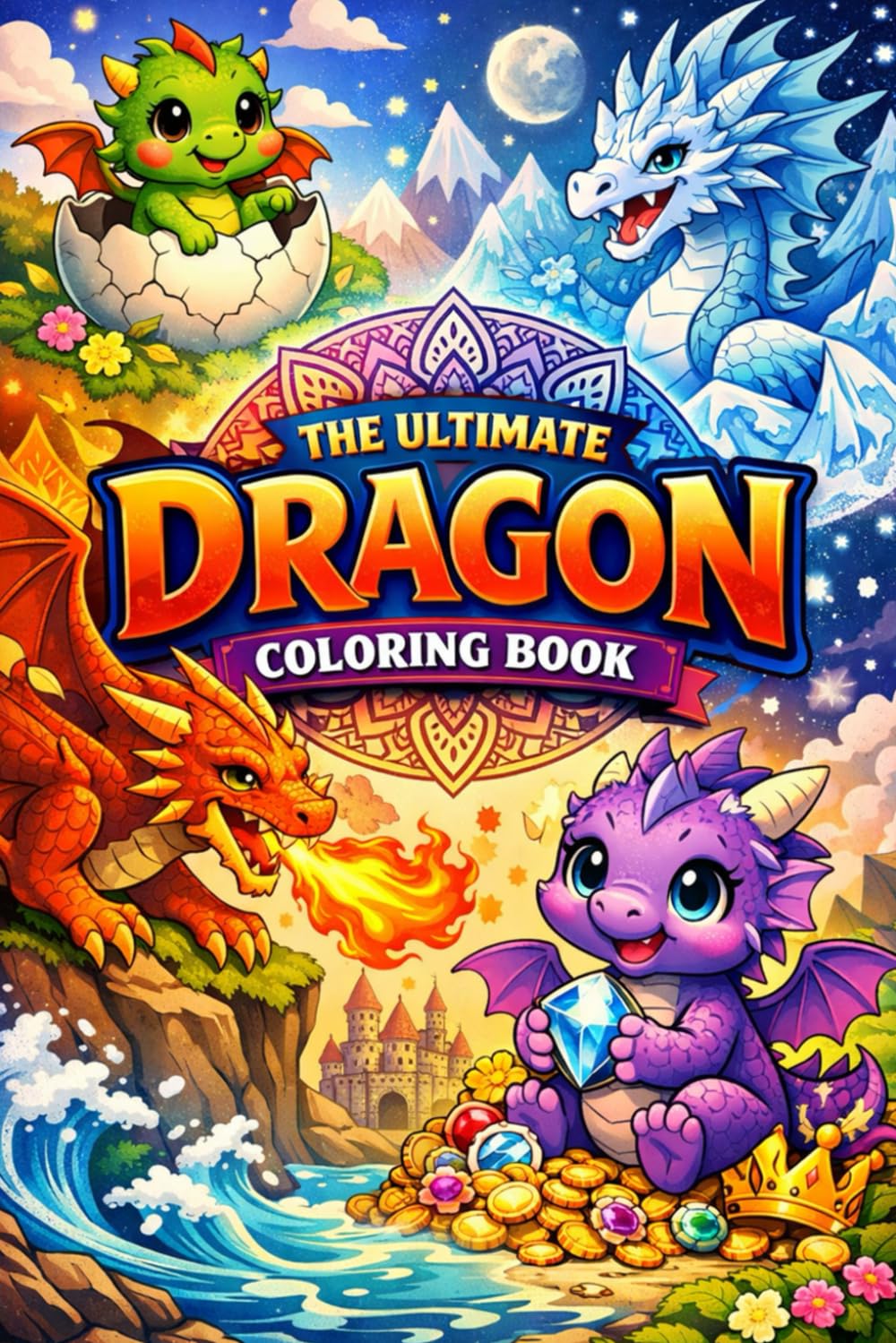 The Ultimate Dragon Coloring Book: Magical, Cute & Legendary Dragons for Kids, Teens and Adults