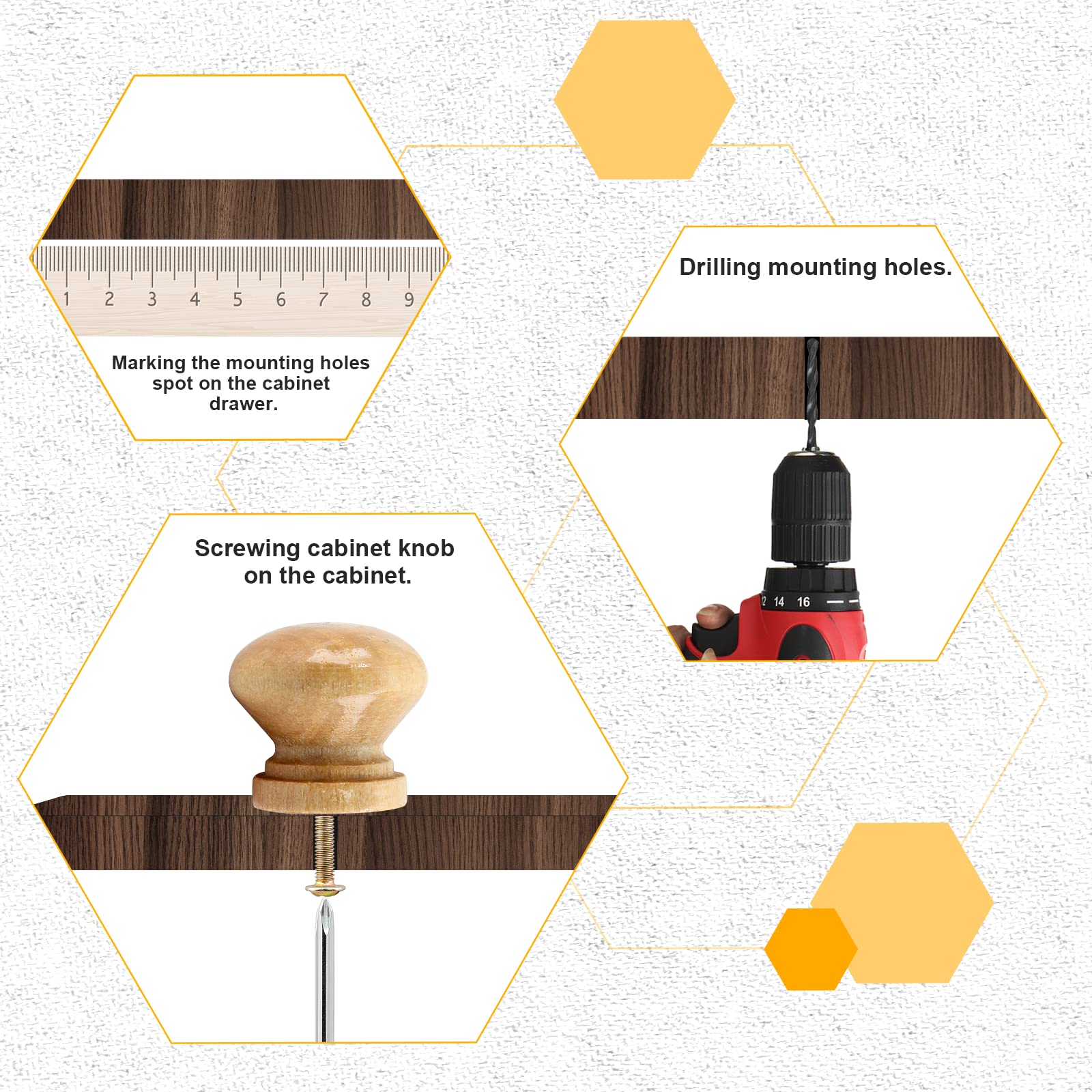 FoDau770 30pcs Unfinished Wood Knobs, Mushroom Shape Cabinet Knobs - View #10