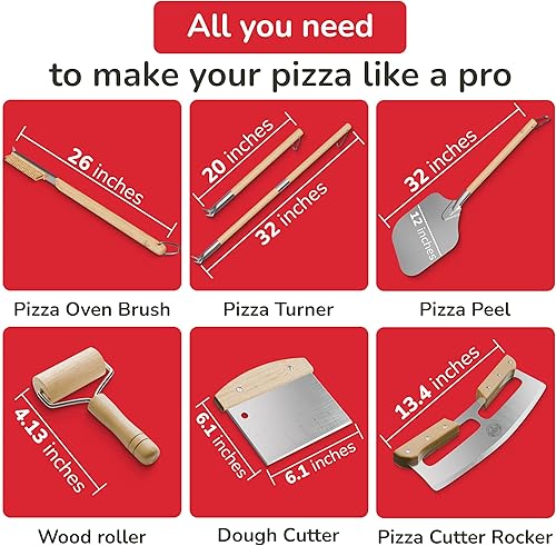 Miniatura 7 de Juego de 6 unidades antiadherentes para pizza kit artesanal definitivo para pizzas caseras perfectas