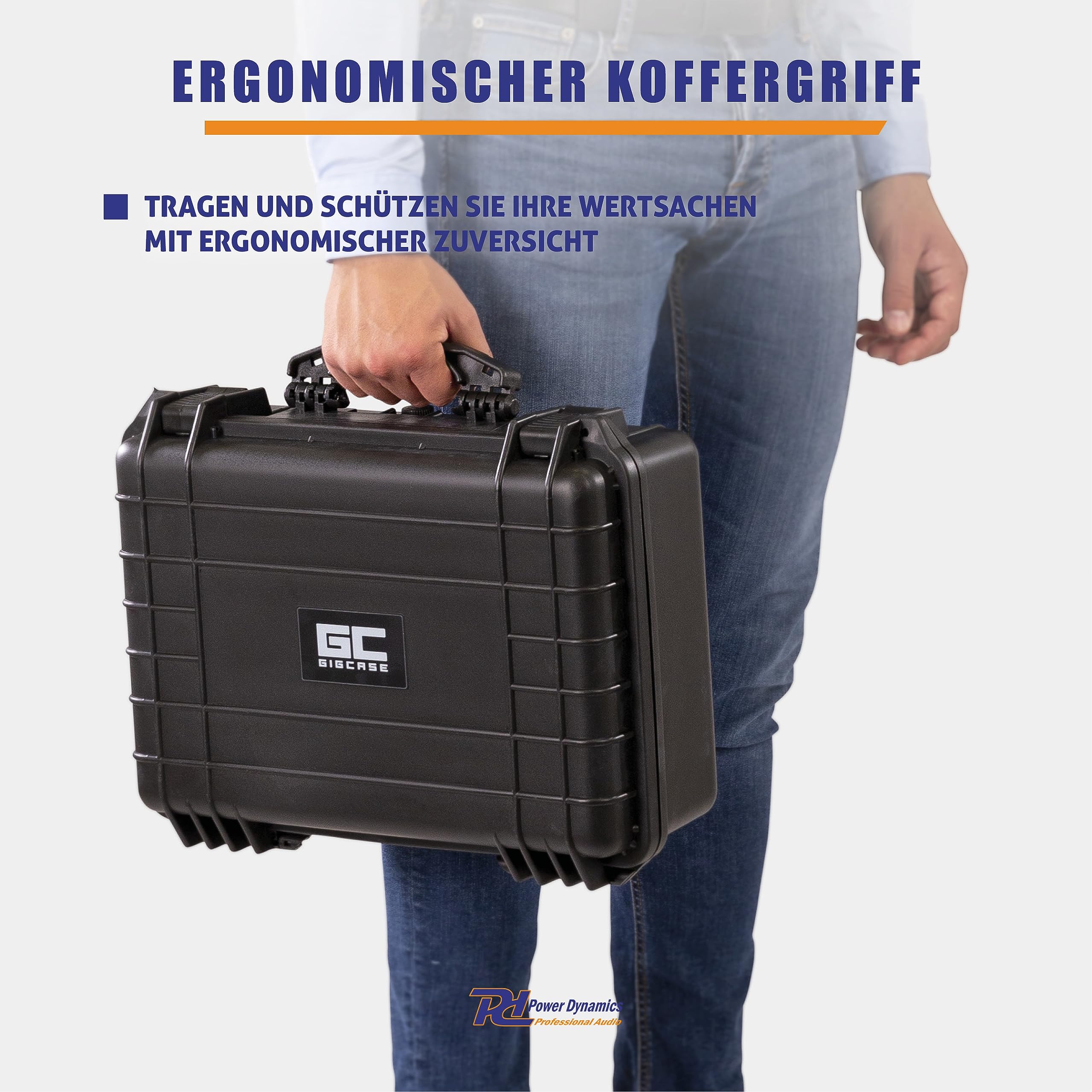 Power Dynamics GIGCase12, Universal Hard Case Kamera Koffer Schaumstoff, DJ Koffer, Foto Koffer, Schutzkoffer, DJ Universalkoffer, Wasserdichter Koffer, Transportkoffer mit Schaumstoff, Schwarz