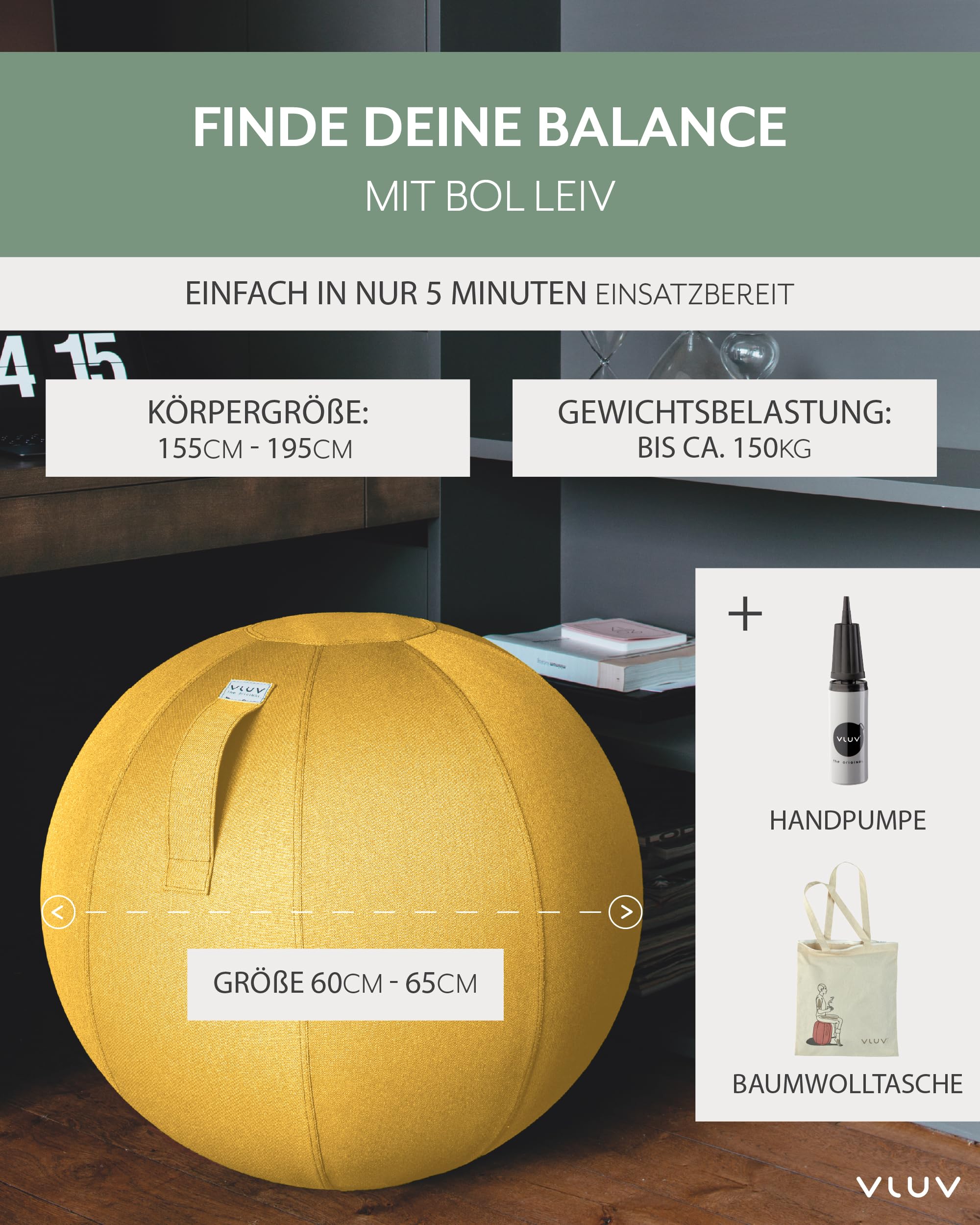 Amazon.co.jp: VLUV LEIV 29.5インチ プレミアム品質 自立式座りボール