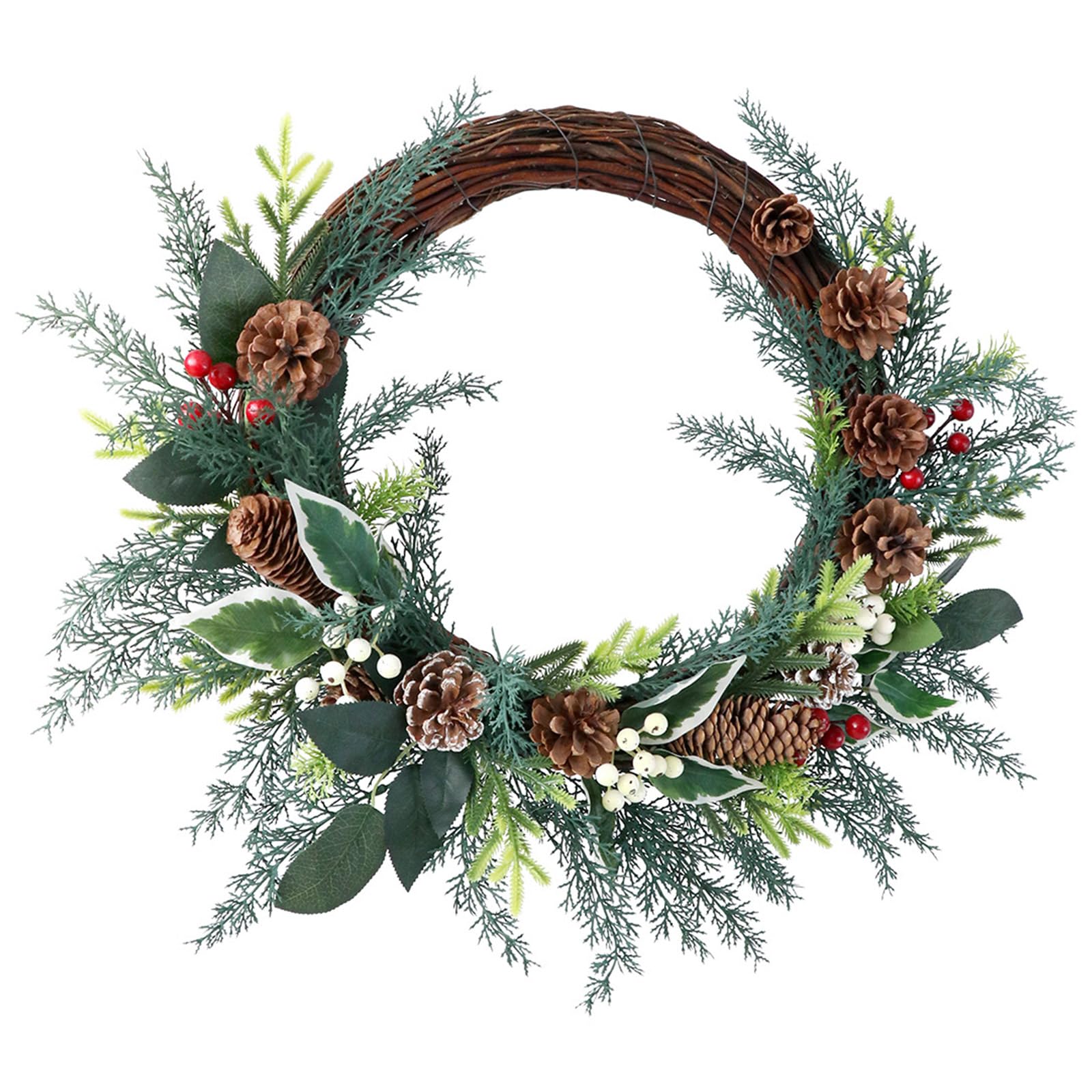 Xanorrg Christmas Wreath Artificial With Pinecone Berries For Front Door Hallway Garden Indoor And Outdoor Decoration Christmas