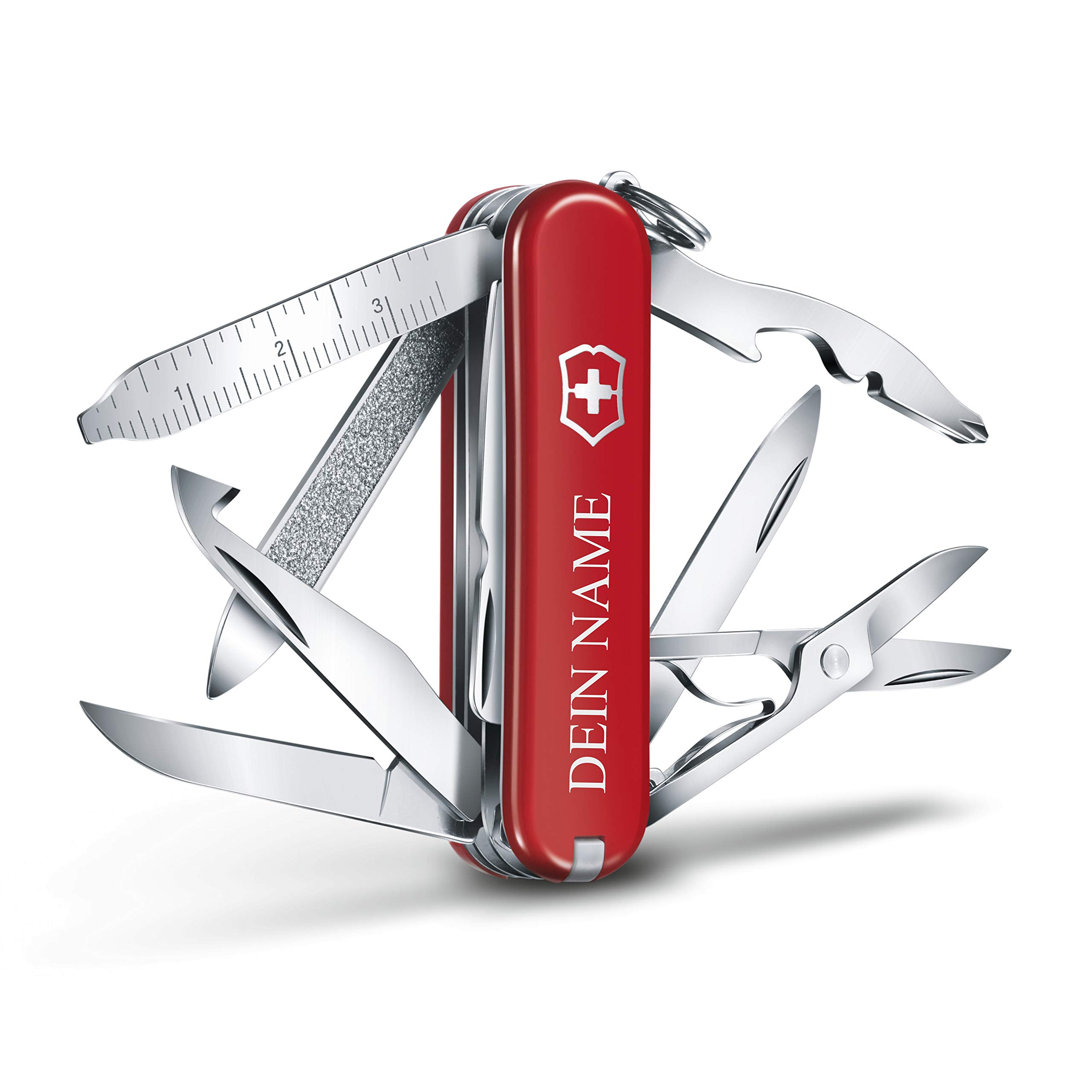 Victorinox Navaja Mini Champ con Impresión Deseada en La Cáscara I Regalo para Hombres Cumpleaños I Suiza Navaja Personalizada 18 Funciones 0.6385