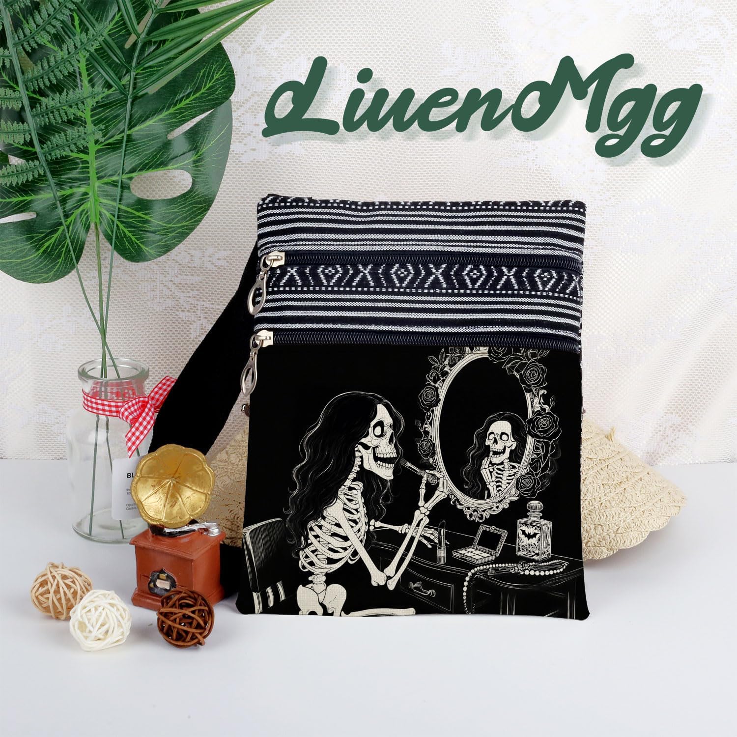 Funny Dressing Skeleton Printed Small Ethnic Crossbody Bag image 3