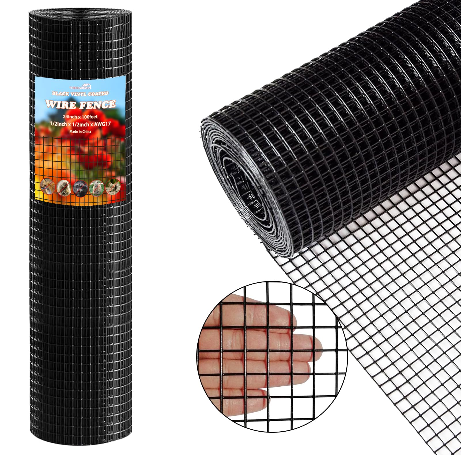 Thinkahead Black Hardware Cloth 1/2 inch 24 x 100 ft