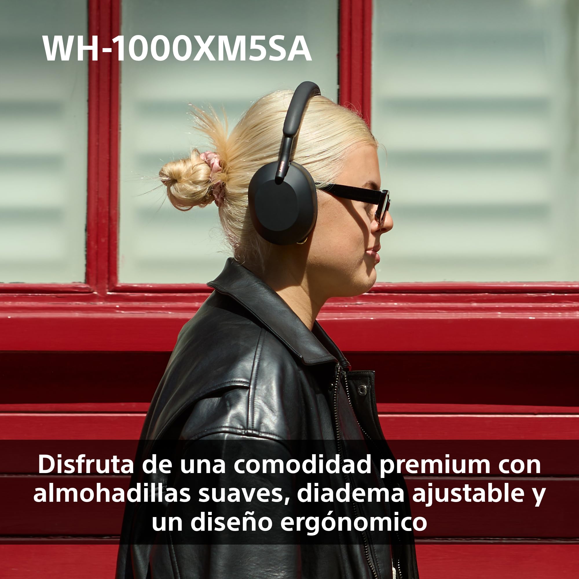 Sony WH-1000XM5SA Edición Especial con Estuche Blando Auriculares inalámbricos Premium y Noise Cancelling, Bluetooth, Llamadas de Calidad, Hi-Res, hasta 30 H de batería, Negro