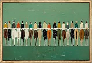 wall26 Framed Canvas Print Wall Art Modern Minimalist Horse Riders Abstract Figurative Illustrations Modern Art Decorative Country Farmhouse for Living Room, Bedroom, Office - 24"x36" NATURAL