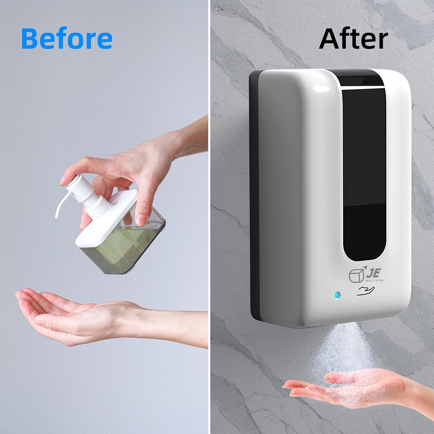 Automatic Hand Sanitizer Dispenser Wall Mounted, Touchless Spray Soap Dispenser 1200ml, Refillable Pump Hands Free Dispenser for Hotel, Office, Hospital, Church,Supermarket