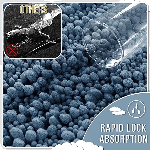 Miniatura 124 de Yimobra - Tapete de baño largo de felpilla, grande de 55.1 x 24 pulgadas, microfibra gruesa, absorbente, extrasuave, antideslizante, peludo, lavable