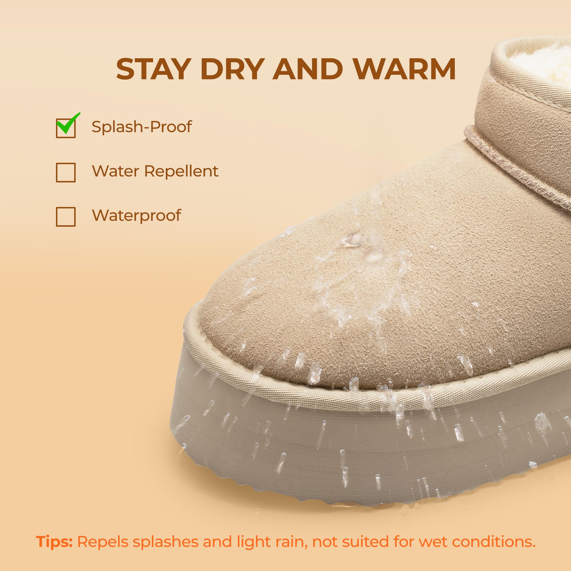 DREAM PAIRS FuzzyClassic Mini Stivale con Piattaforma Stivali da Neve Invernali Donna Stivali con Durevole Caldo Impermeabile Neve Stivale da Donna