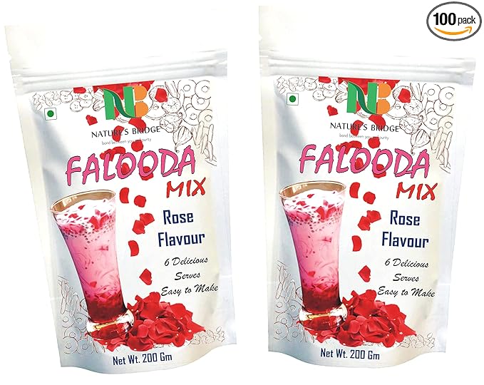 Falooda Mix Rose Flavour/ Instant Falooda Mix / Falooda Icecream / Falooda 12 Servings Pack- (400 Gm)