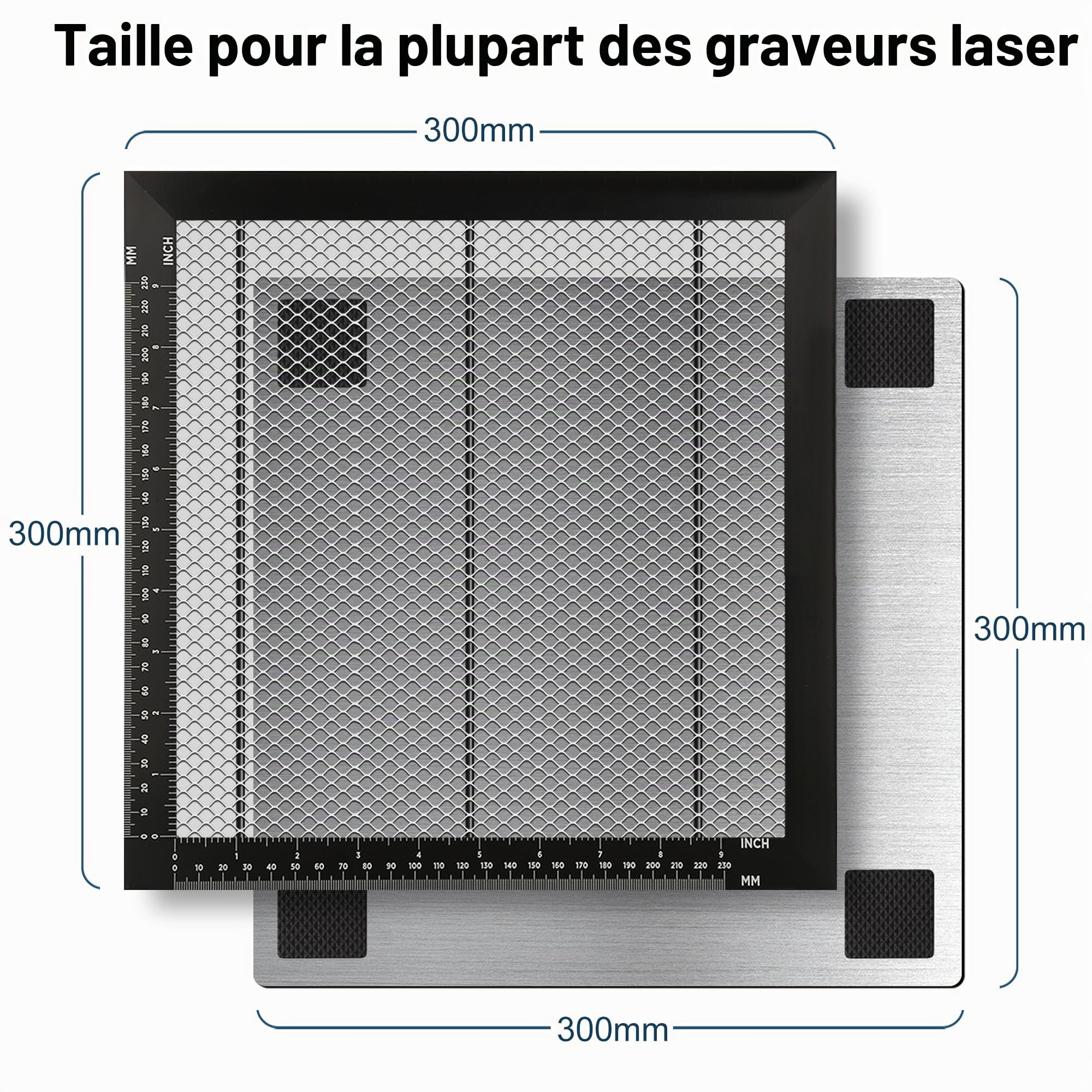 Honeycomb Table de travail pour machine à graver laser 300x300x22mm, Table de Lit Laser en Nid d'Abeille Avec plaque en aluminium Dissipation Rapide de la Chaleur, Compatible avec Différen