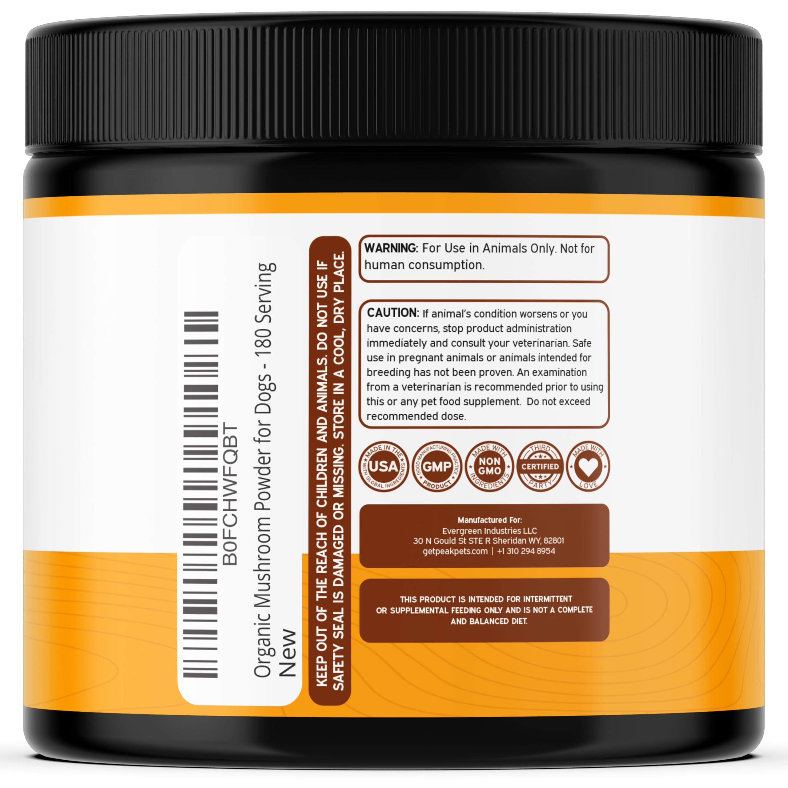 Turkey Tail Mushroom for Dogs Supplement Powder (90g) Organic Mushroom Complex with Lion's Mane for Dogs - Immune Support, Brain Health and Digestion - Third Party Tested, Non-GMO and Made in USA — Amazon image 3