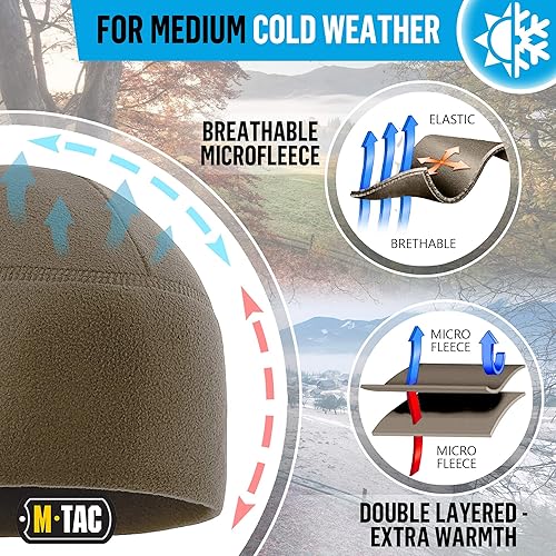 Miniatura 4 de M-Tac Gorra de reloj de forro polar - Gorro táctico militar del ejército gorro de invierno
