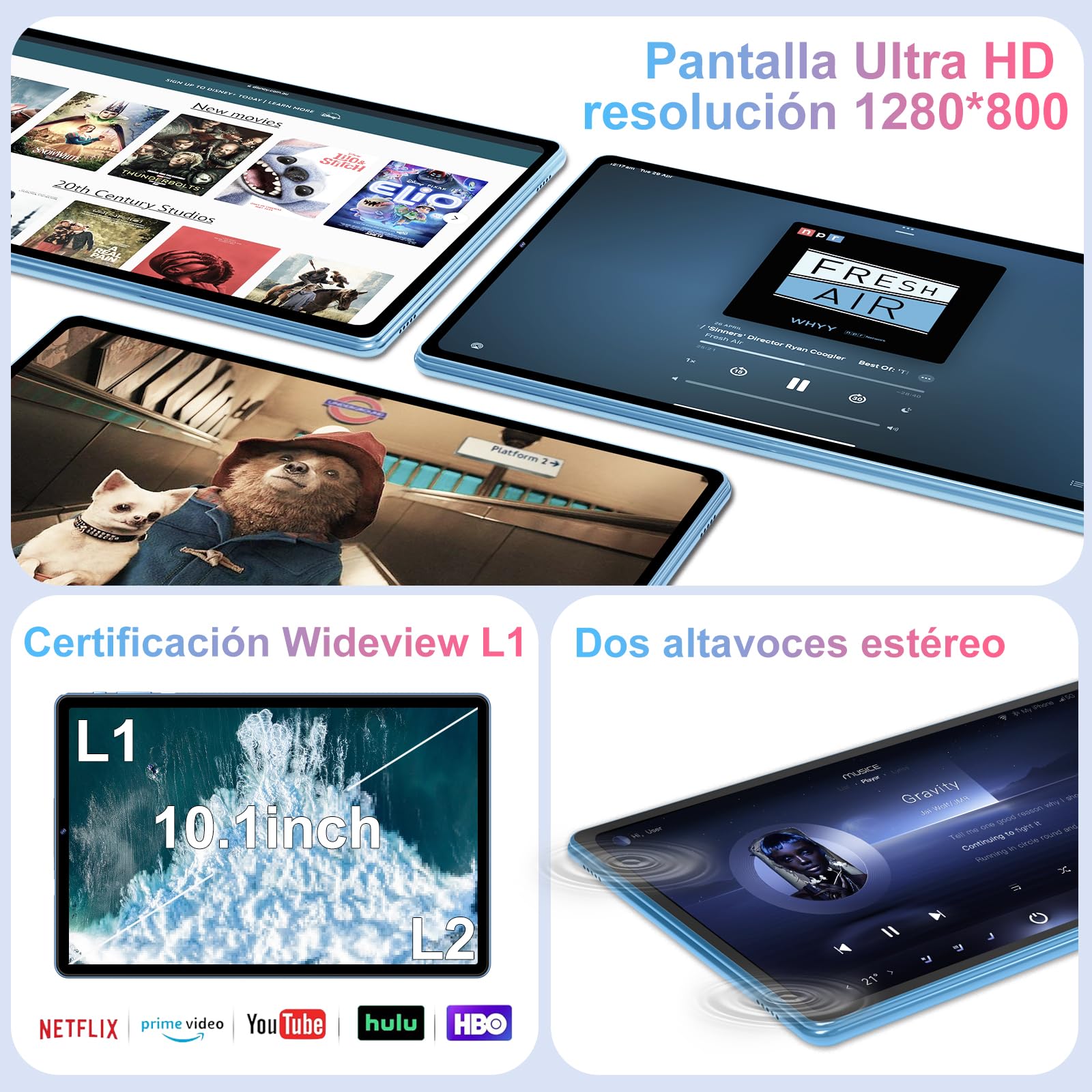 2026 Tablet 10 Pulgadas Android 15, Gemini AI, Octa-Core, 5G WiFi 6, 30GB RAM (2TB TF), Widevine L1, GMS, GPS, BT 5.0, 6000mAh, 5+8MP, 3.5mm Audio, FHD Tablet con Teclado+ Ratón + Funda, Azul