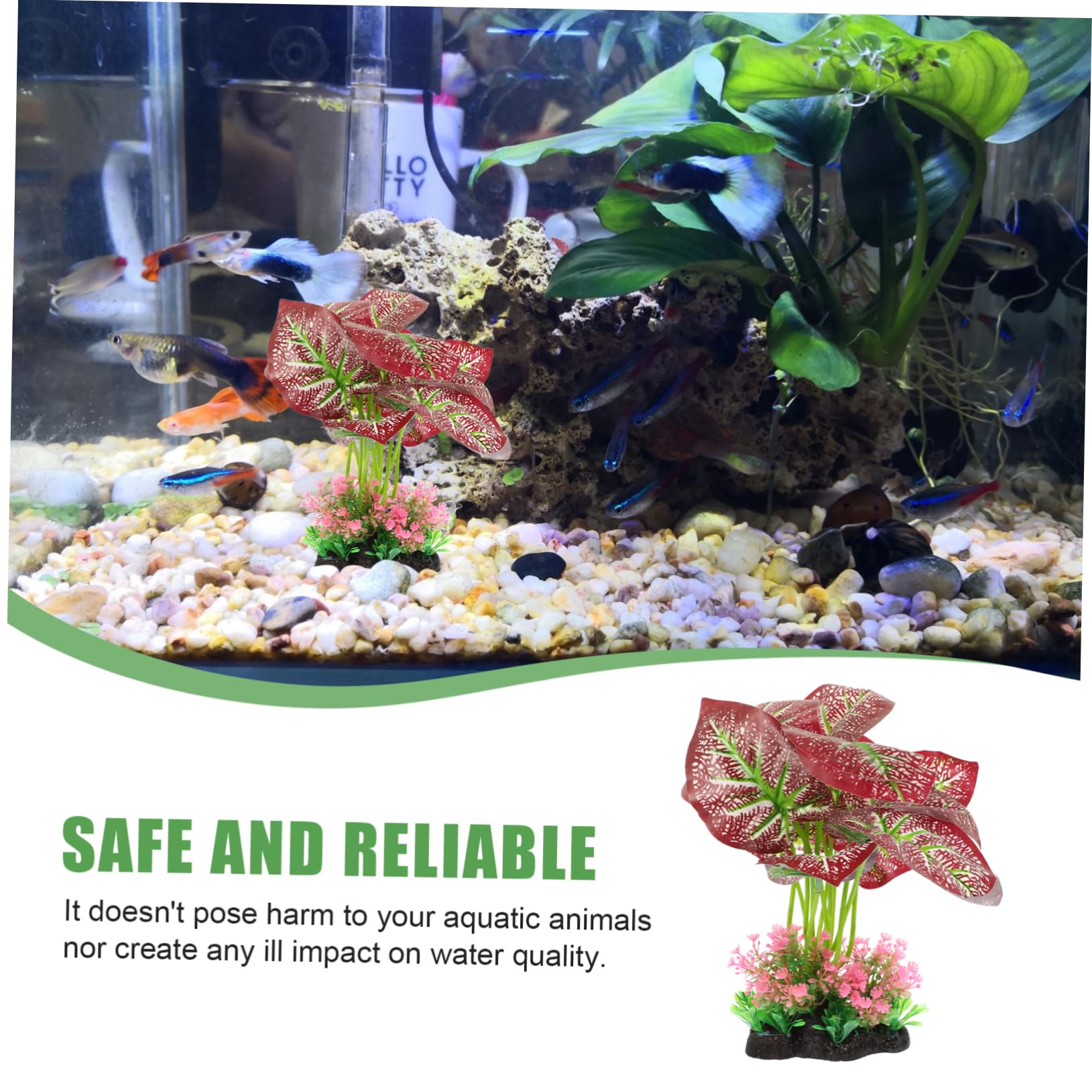 Yardwe 2stücke Künstliche Wasserpflanzen Für Aquarien Dekoration Pflegeleichte Aquarienpflanzen Aus Kunststoff Für Fischbecken Und Aquarienlandschaft Simulation Pflanzen Für