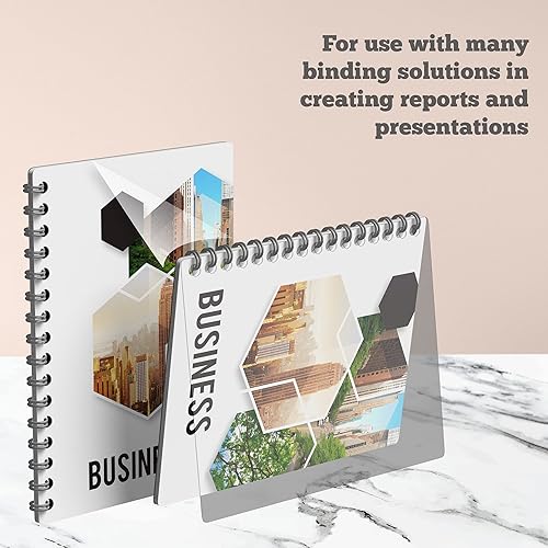 Miniatura 7 de PERFORMORE Paquete de 100 cubiertas de presentación de encuadernación para máquinas de encuadernación, 8.5 x 11 pulgadas de grosor, cubiertas de