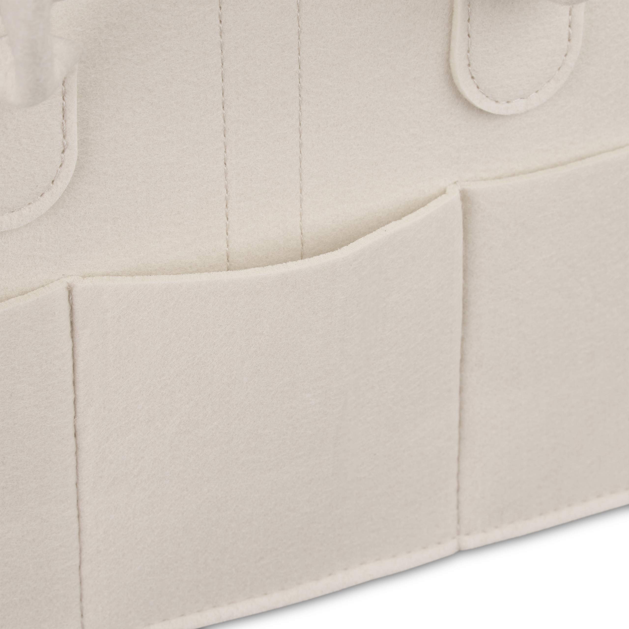 Relaxdays Rangement Couches, 11 Compartiments, Panier Langer Portable, Organiseur Chambre bébé, Corbeille, Beige
