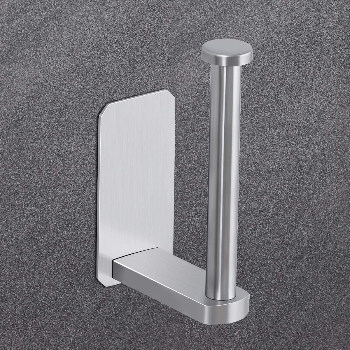 VAEHOLD Toilet Paper Holder Self Adhesive Kitchen Washroom Adhesive Toilet Roll Holder No Drilling for Bathroom Stick on Wall Stainless Steel Brushed