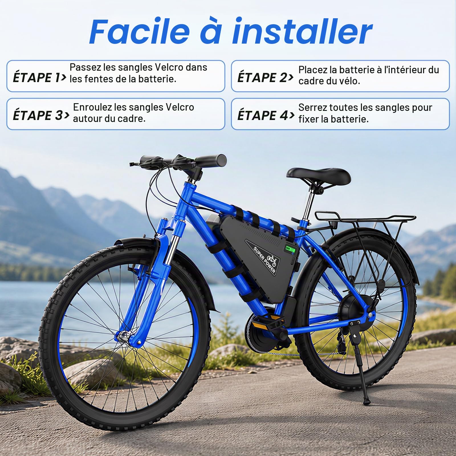 Batterie Triangulaire 48V 30Ah de vélo électrique 1500W 1000W 500W w/GPS