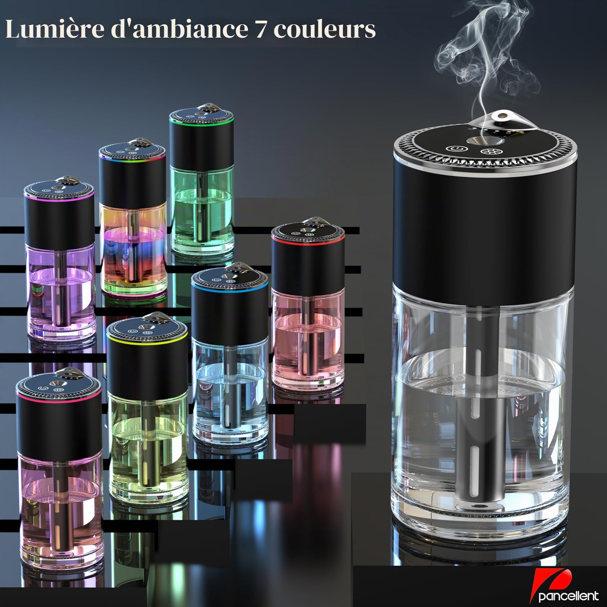 Diffuseur d'huiles essentielles, désodorisant pour voiture, diffuseurs d'aromathérapie pour la maison, grande pièce, chambre, voiture, bureau, bureau avec lumière de plafond étoilé, capacité de 250 ml