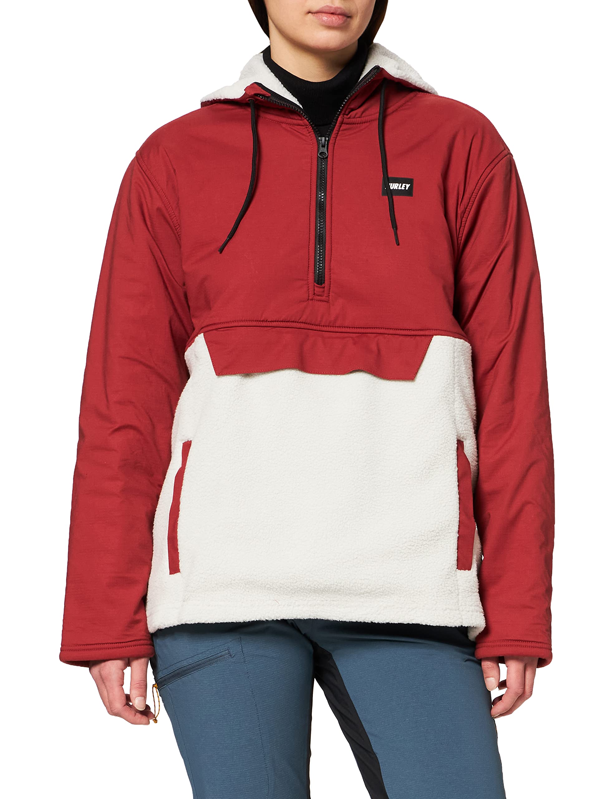 Hurley Men's M Hudson Burrrito Anorak Sweatshirt, Redstone, XXL