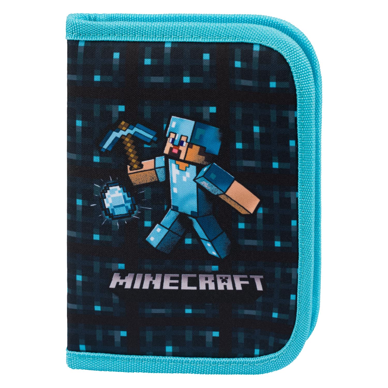 Baagl Minecraft Piórnik dla Chłopców i Dziewczynek - Szkolny Etui dla Nastolatków i Dzieci, Blue Axe