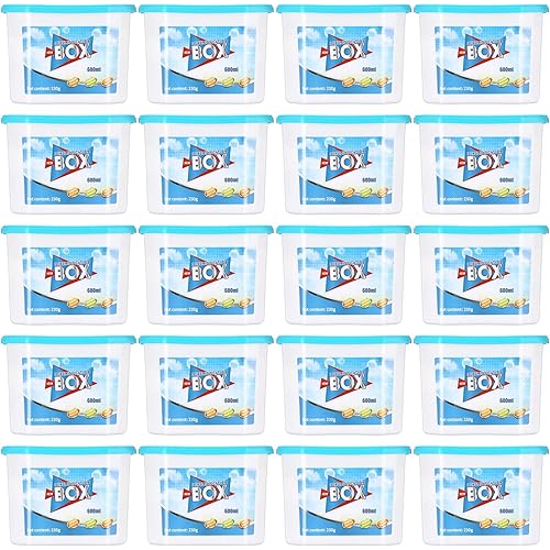 LemonRoad 20 Pack Moisture Absorbers 20 oz 600 ml Humidity Absorber Boxes Portable Compact Dehumidifier for Closet Bathroom Car Boats Kitchen Basement Odor Remover, 4.1 x 6.1 x 3.3 Inch