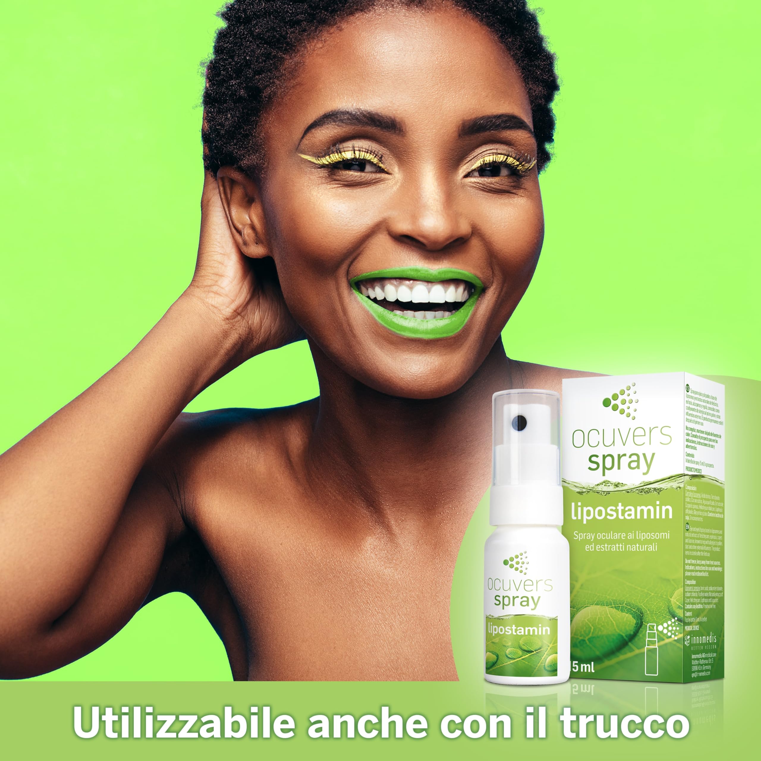 Ocuvers Lipostamin Spray Oculare – con Eufrasia – 15 ml spray oculare contro occhi arrossati, senza conservanti, adatto anche in caso di allergie. L'alternativa al collirio.