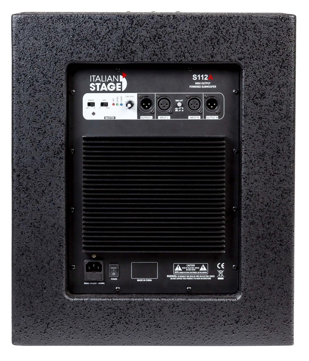 PROEL Italian Stage IS S112A - Subwoofer Attivo da 700w in classe AB con cono da 12" a 2 canali In Out, per locali feste spettacoli DJ, Nero