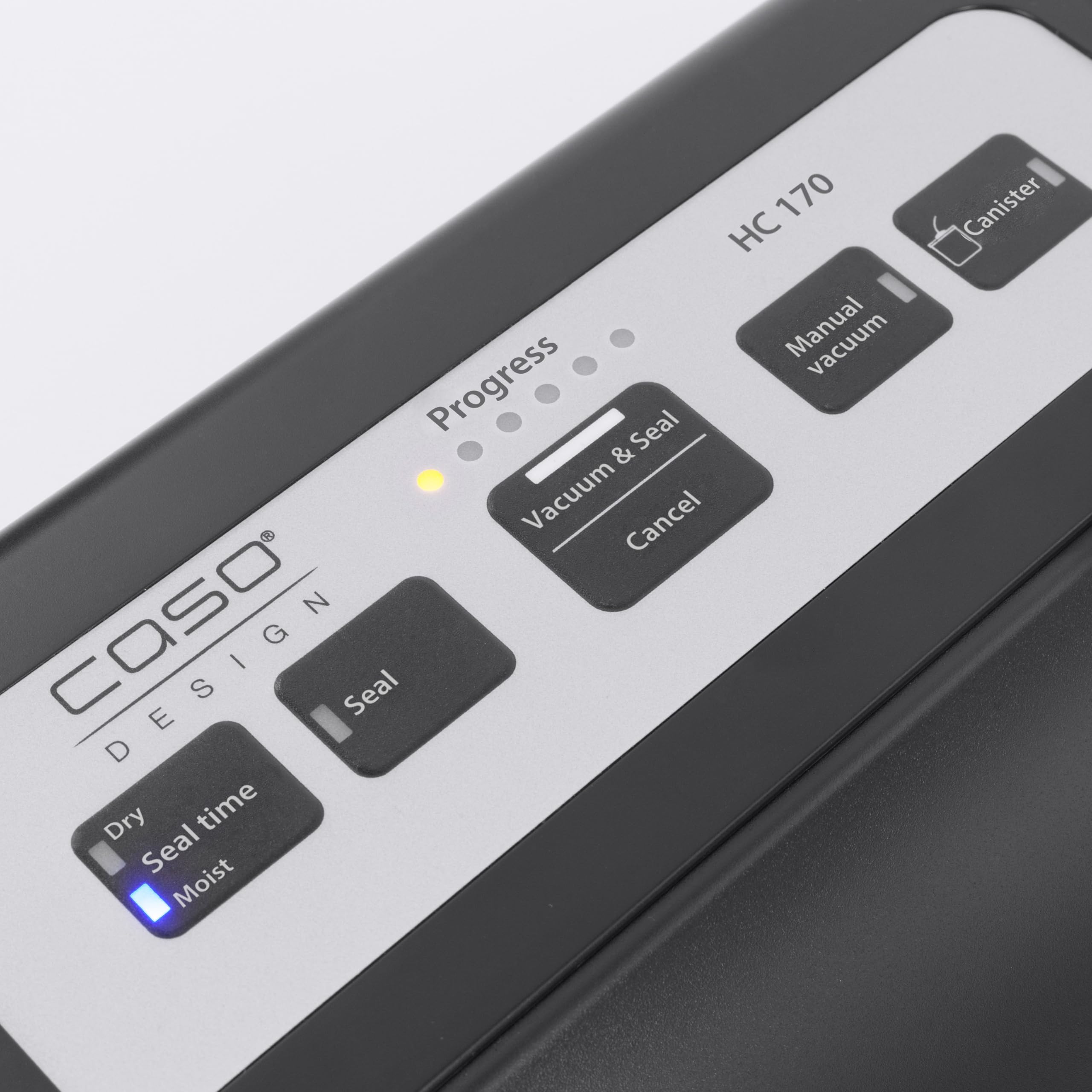 CASO HC170 - Envasadora al vacío doméstica - Potente capacidad de vacío de 9 L/min - costura de soldadura de 2,5mm, muy gruesa y resistente - Maquina al Vacio de Alimentos - negro