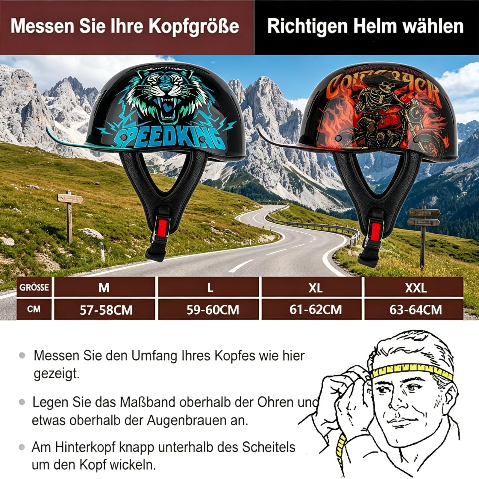Rebel Kask Motocyklowy Otwarty Certyfikat ECE 22.06 Skorupa ABS Szybkie Zapięcie Kask Otwarty Skuter Elektryczny Mężczyźni Kobiety Lekki Biały Graffiti Retro