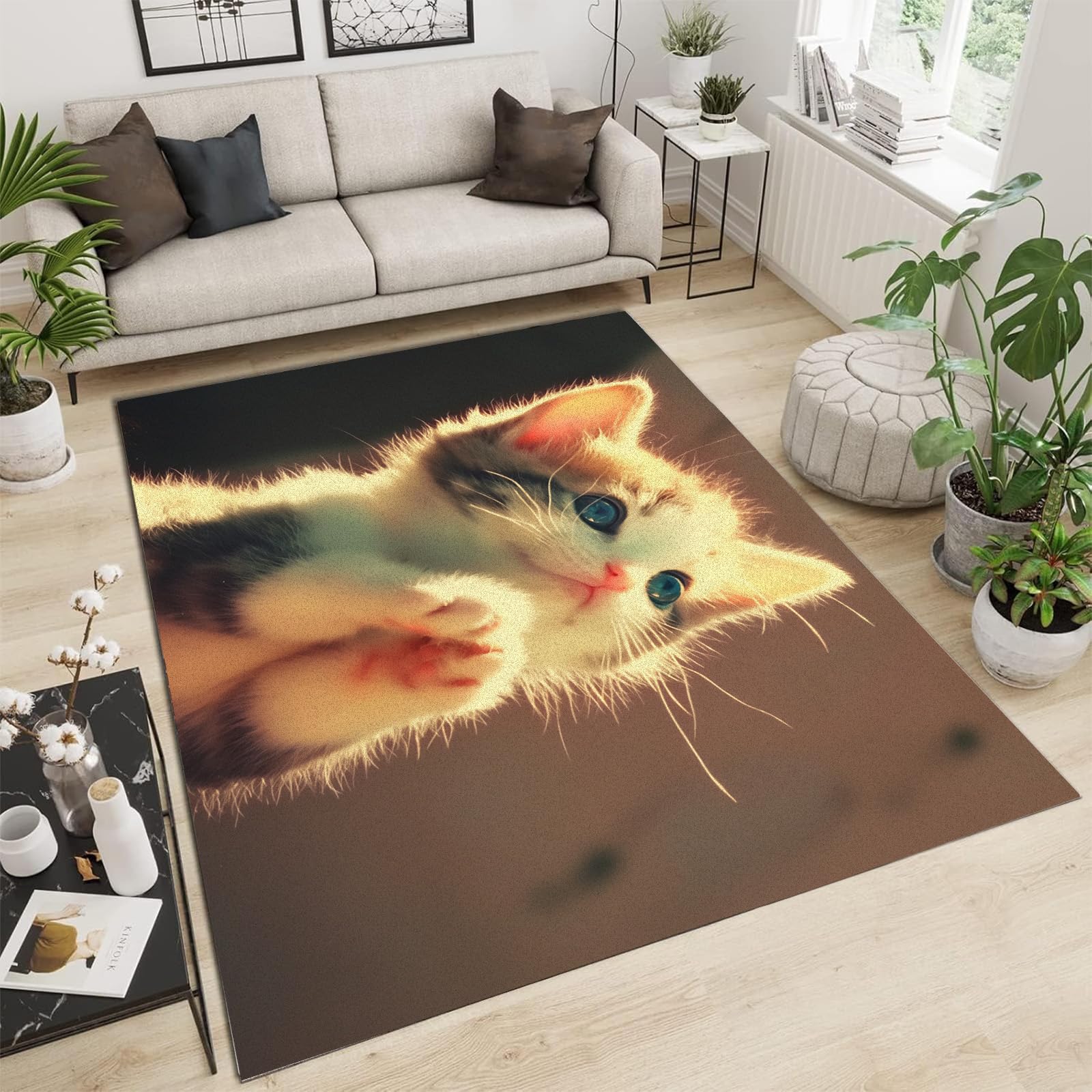 Alfombras infantiles con garras de gato para crear un salón de juegos cómodo